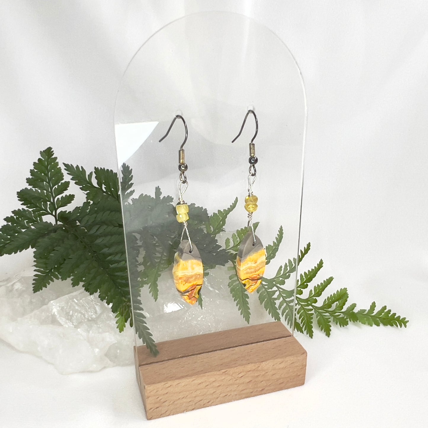 Bumblebee Jasper Crystal Earrings: Courage ∙ Creativity ∙ Zest for Life