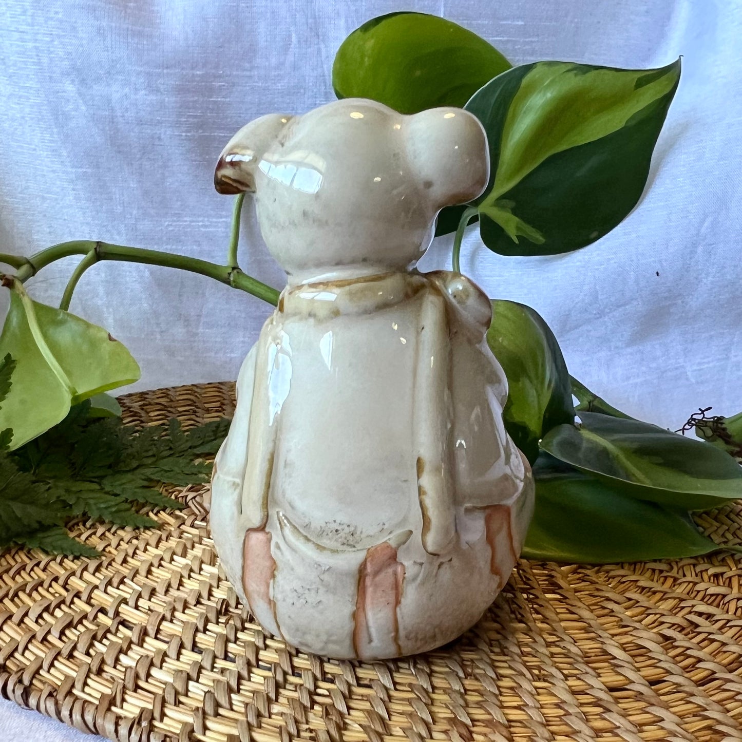 Ceramic anthropomorphic Pig Duo - Childhood Sandpit Play Scene