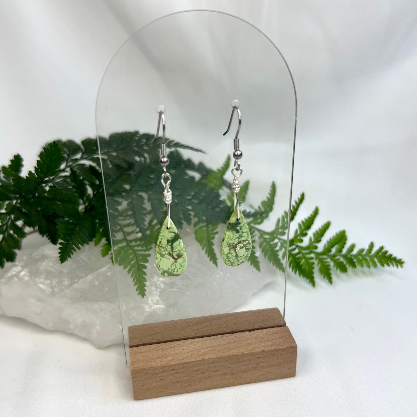 Lemon Magnesite with Chrysoprase Crystal Earrings: Optimism ∙ Mental Clarity ∙ Renewal