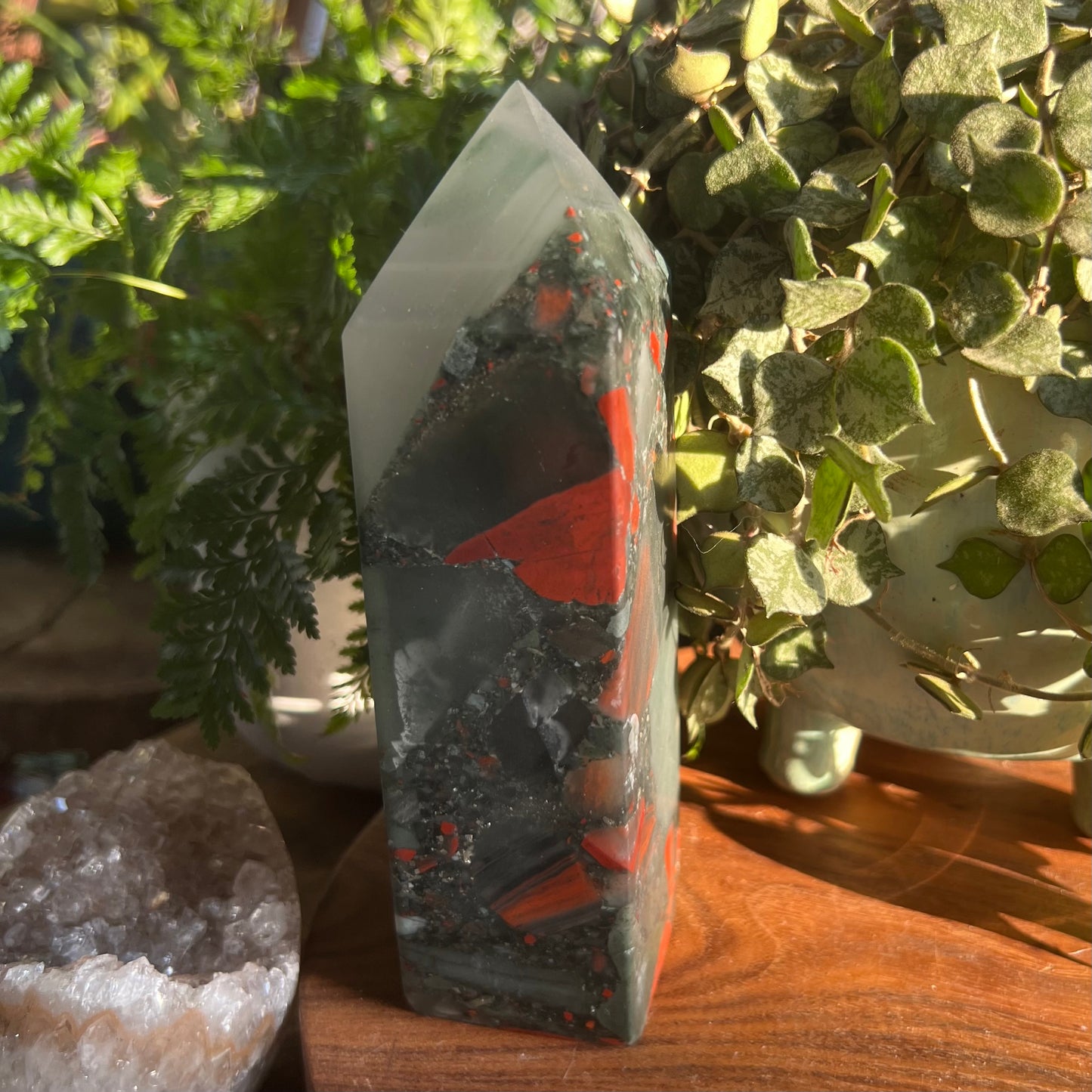 Large African Bloodstone Obelisk