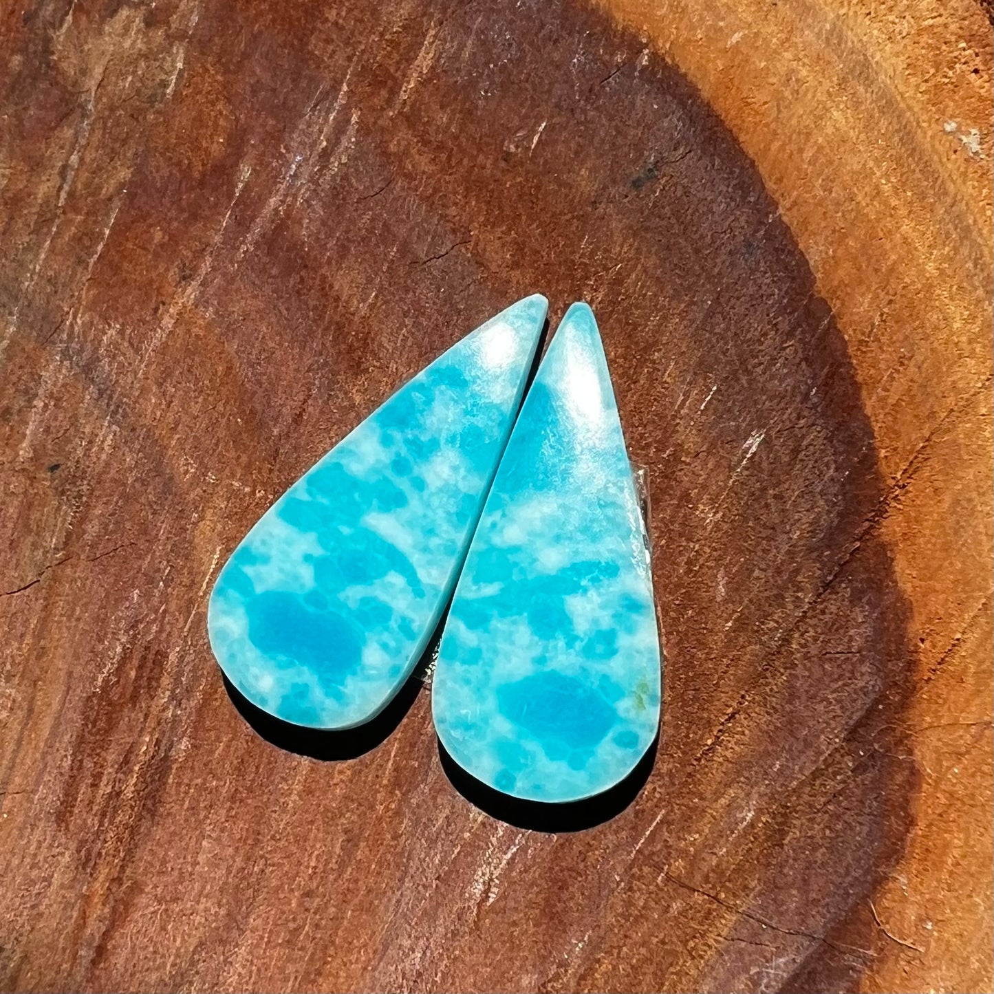 Hemimorphite Flatback Earring Cabochon Pair | Pendant Cabochon
