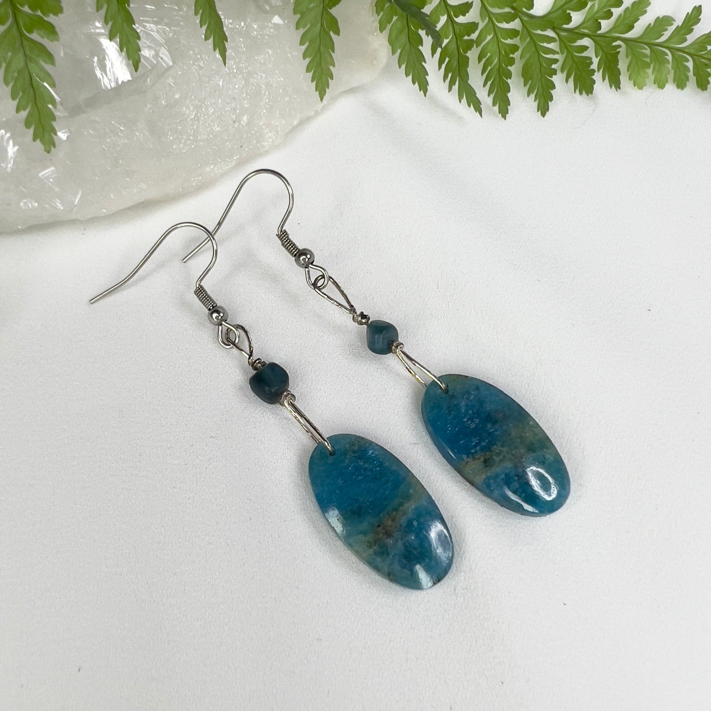 Blue Apatite Crystal Earrings: Motivation ∙ Clarity ∙ Personal Goal Pursuit