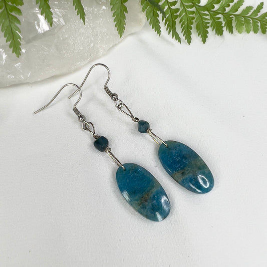 Blue Apatite Crystal Earrings: Motivation ∙ Clarity ∙ Personal Goal Pursuit