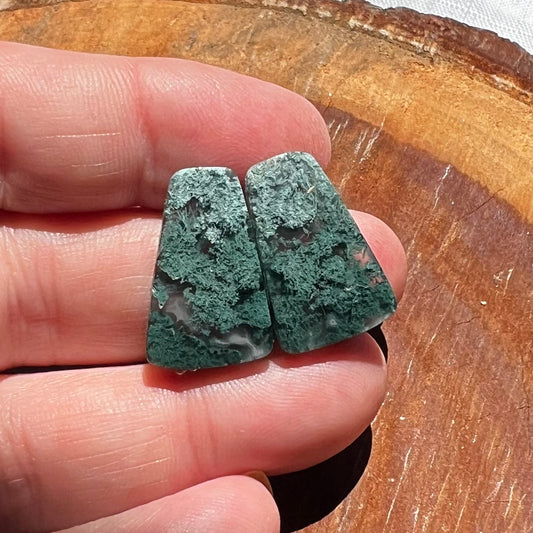 Moss Agate Flatback Cabochon | Pendant Cabochon