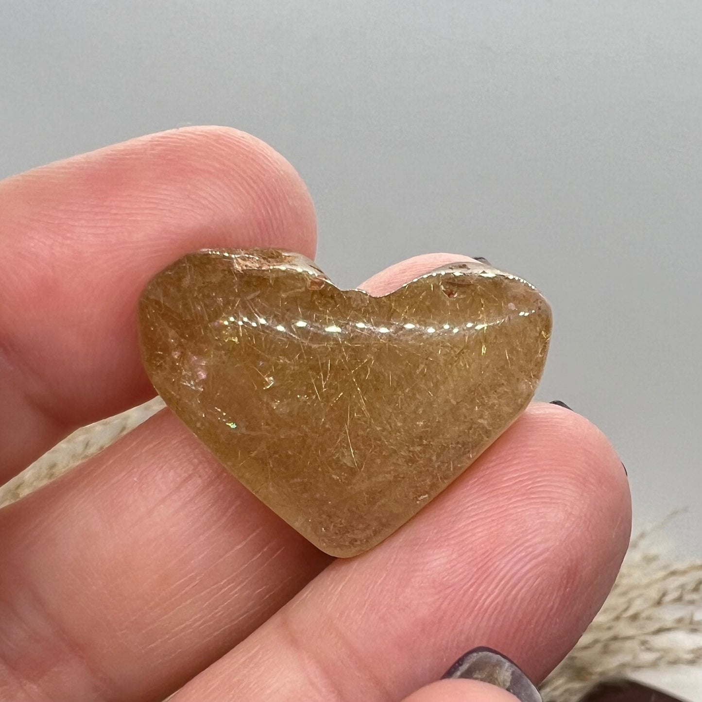 Golden Rutile Quartz Heart Freeform (Brazil) (a)