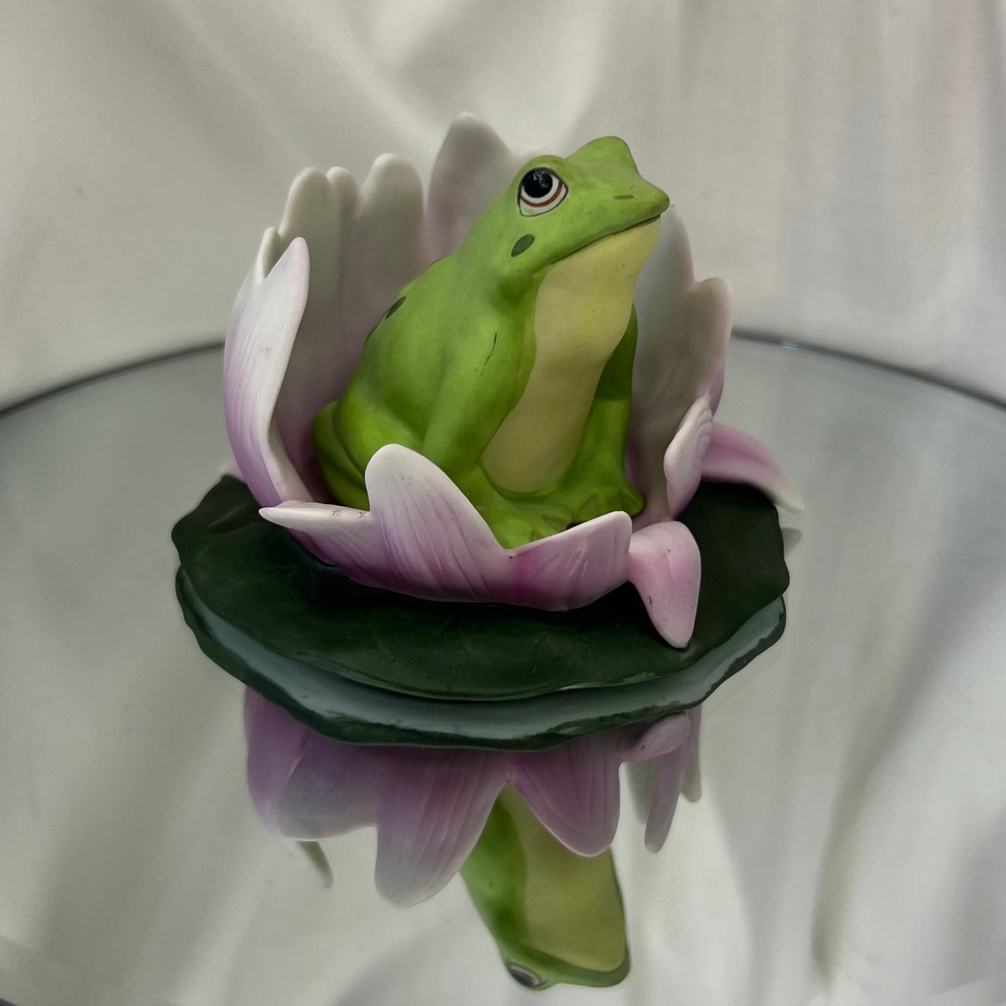 Frog in Lotus | 'Woodland Surprise' - Franklin fine porcelain figurine | 1984