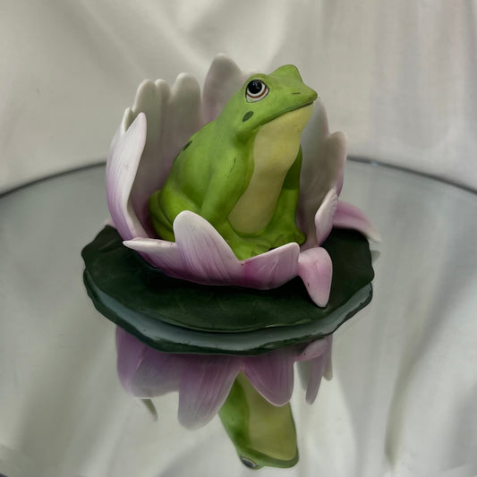 Frog in Lotus | 'Woodland Surprise' - Franklin fine porcelain figurine | 1984