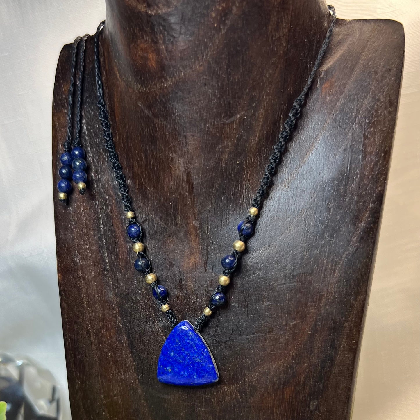 Lapis Lazuli Petite Macrame Crystal Necklace