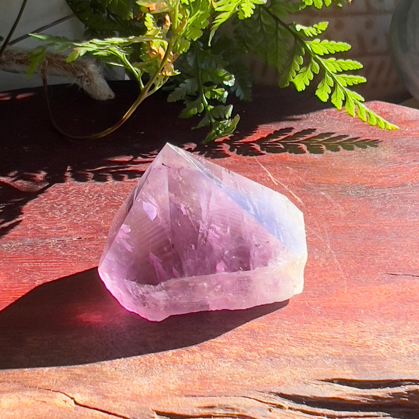 Amethyst Point: Polished faces | Raw sides | Flat base (3)