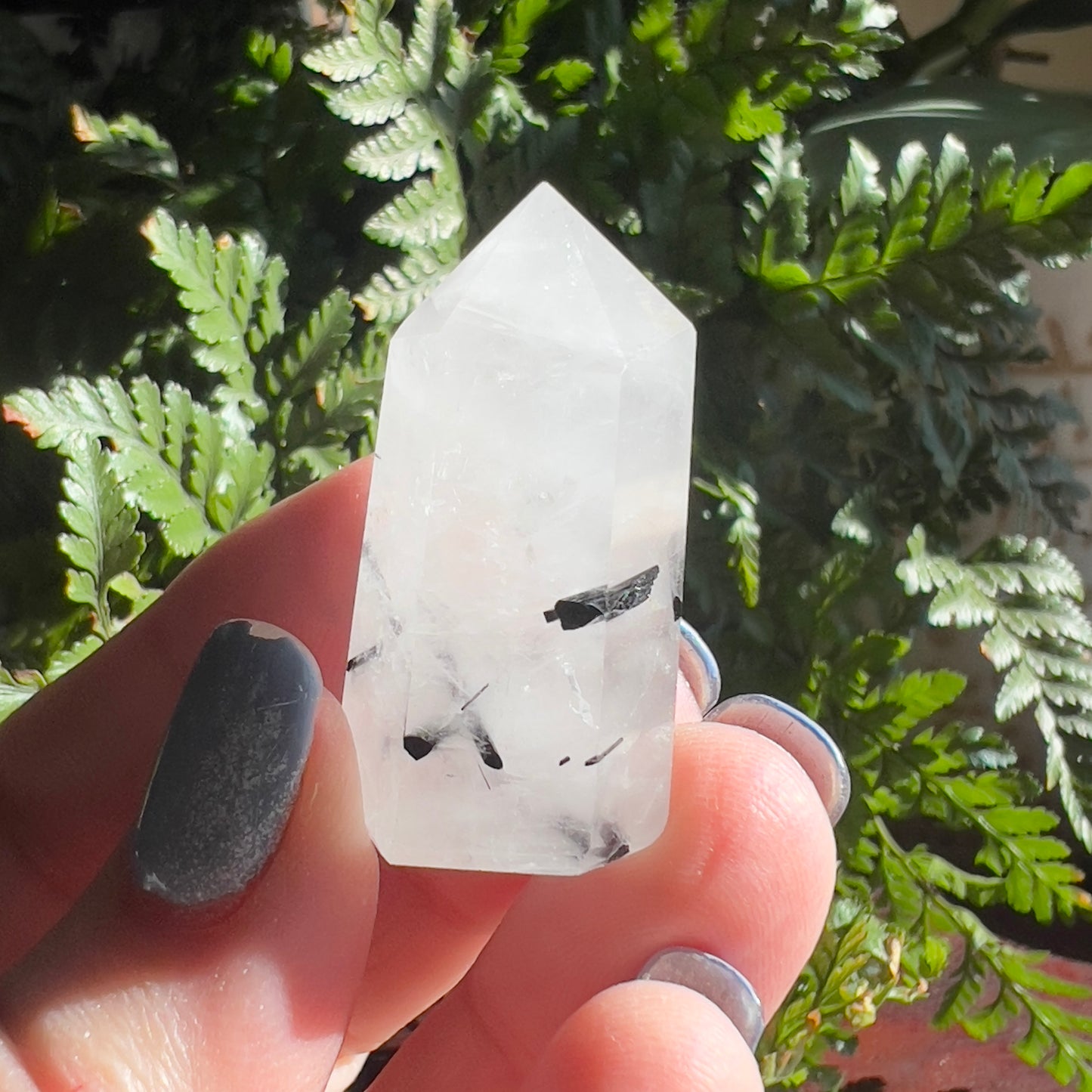 Tourmalinated Quartz Points (a)