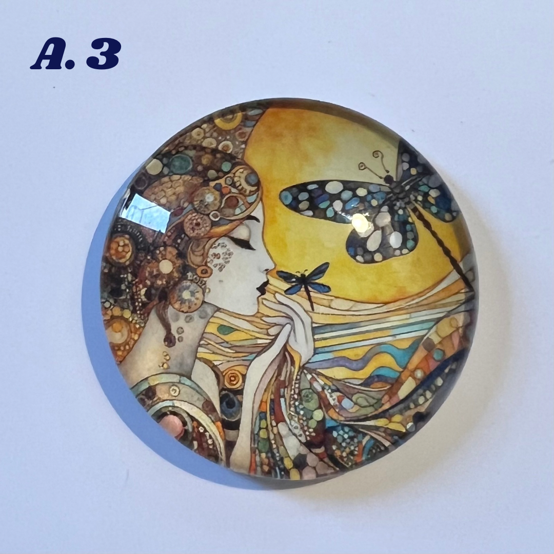 Mystical Magnets - 'A' Series - 4cm Diameter Glass bubble