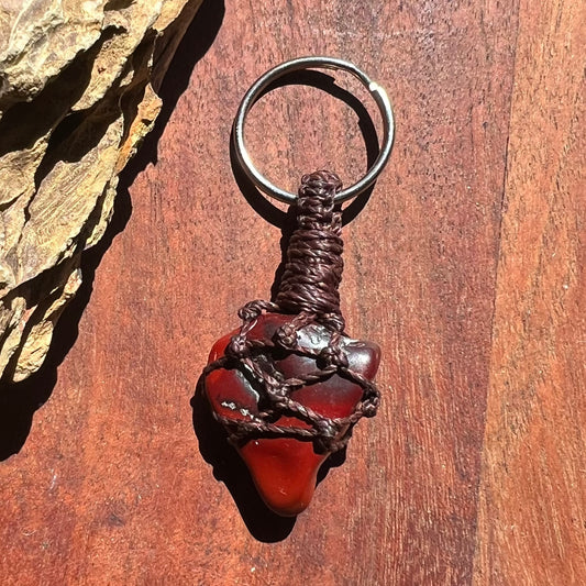 Mookaite Crystal Macrame Keyring Charm | Pet Collar Charm