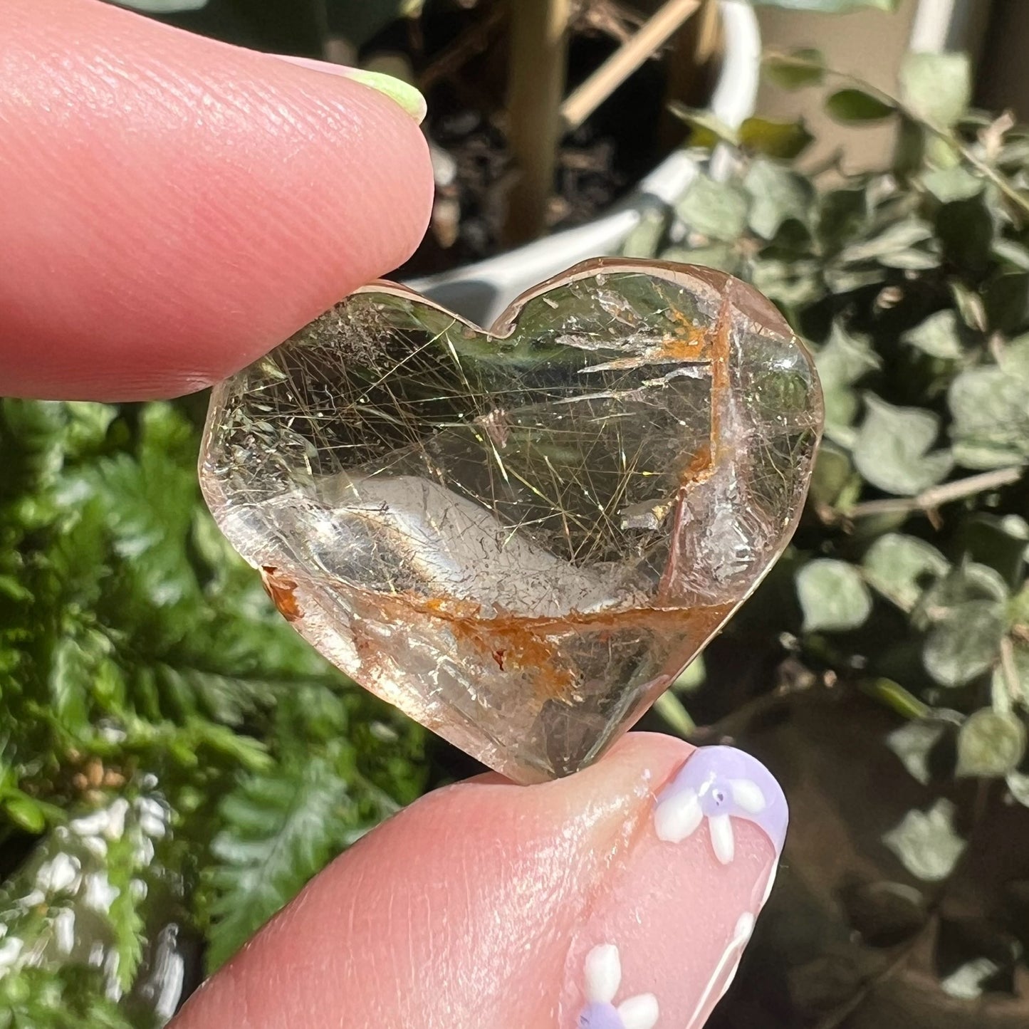 Golden Rutile Quartz Heart Freeform (Brazil) (d)