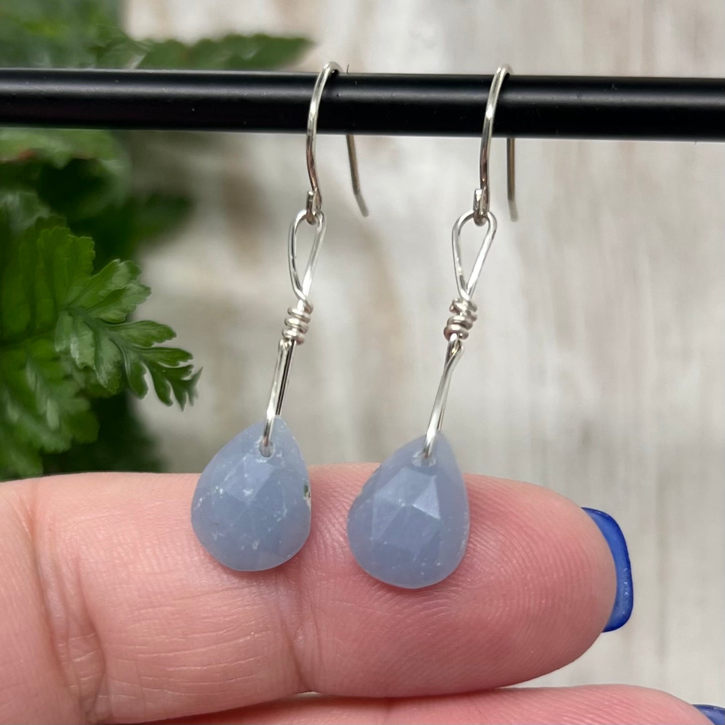 Angelite Sterling Silver Crystal Earrings