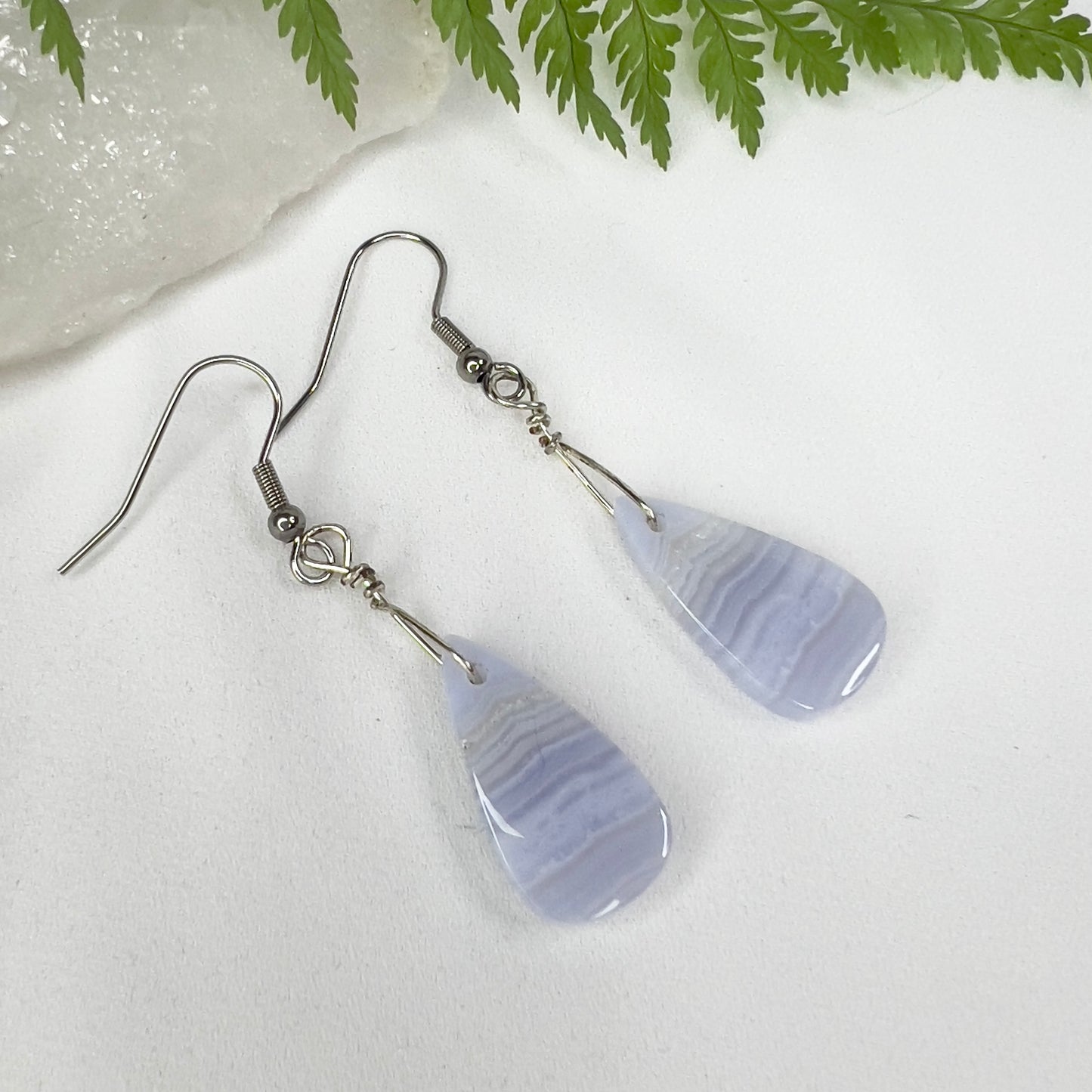 Blue Lace Agate Earrings: Peace ∙ Manifestation ∙ Truthful Communication