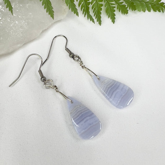 Blue Lace Agate Earrings: Peace ∙ Manifestation ∙ Truthful Communication