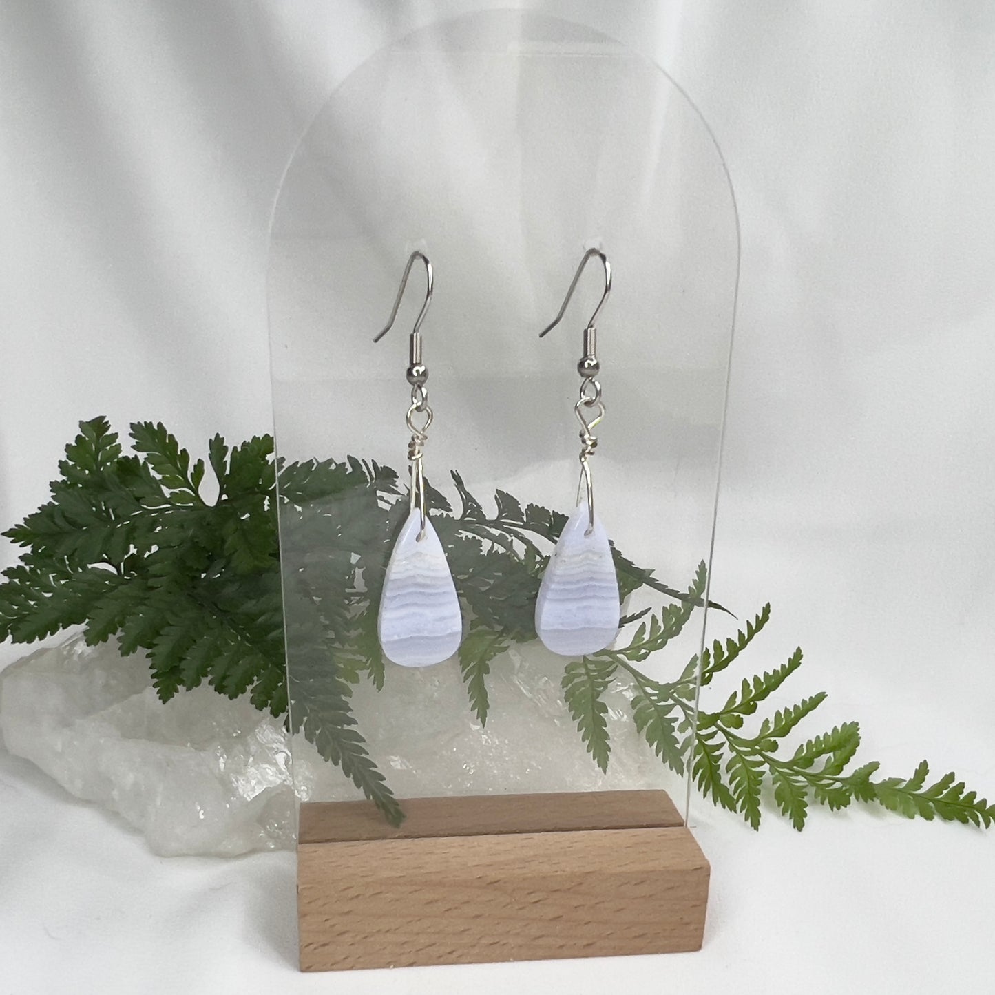 Blue Lace Agate Earrings: Peace ∙ Manifestation ∙ Truthful Communication