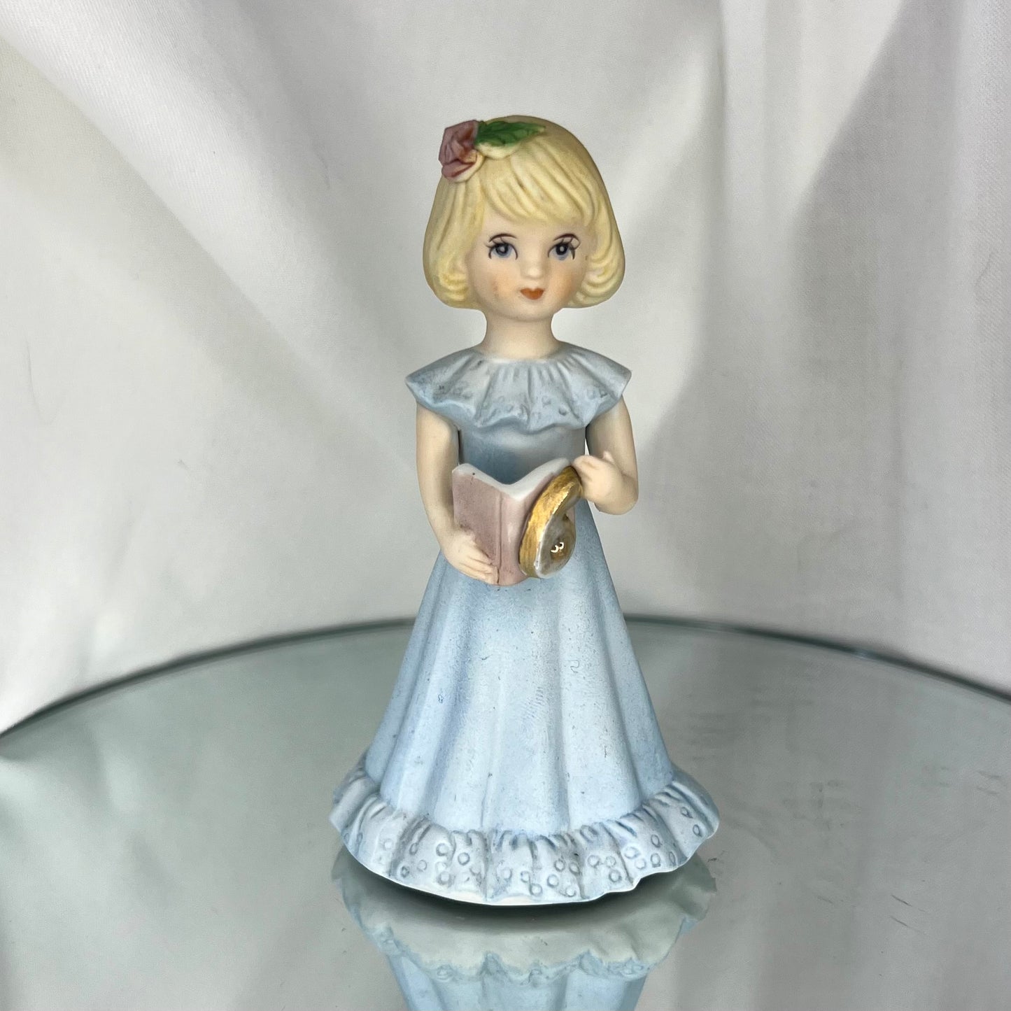 ‘Growing Up Birthday Girls' Porcelain Figurine | Vintage 6th Birthday Cake Topper | Blonde girl version | Enesco | 1984