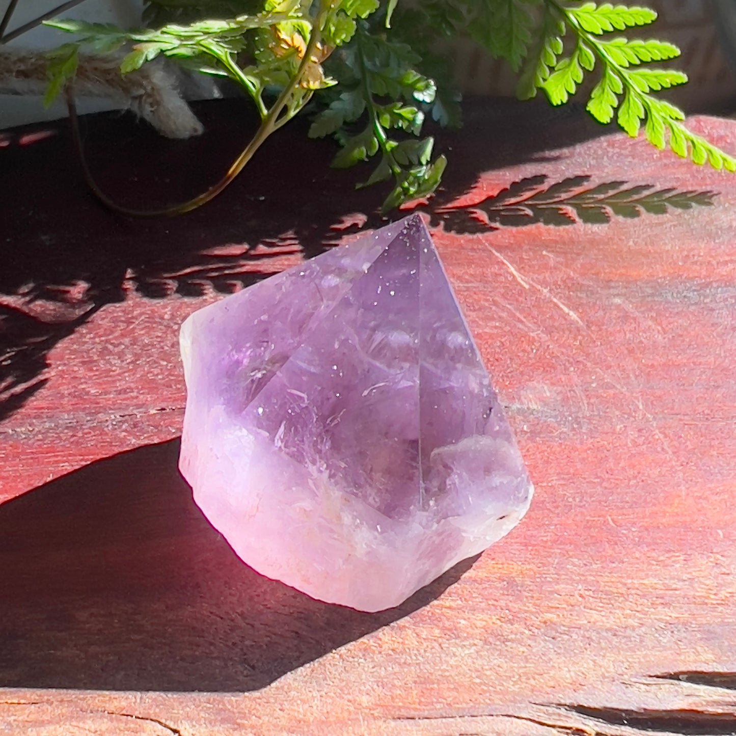 Amethyst Point: Polished faces | Raw sides | Flat base (3)