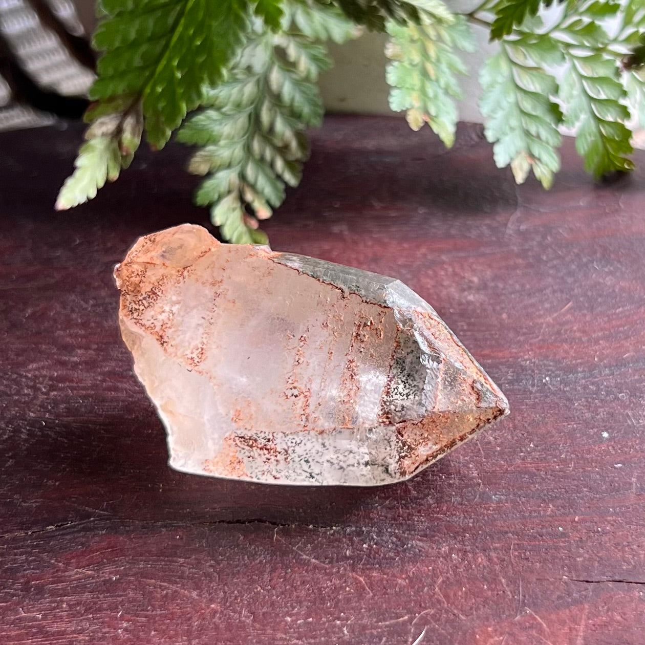 Natural Lemurian Quartz Point with Hematite & Chlorite Inclusions | Himalayan region