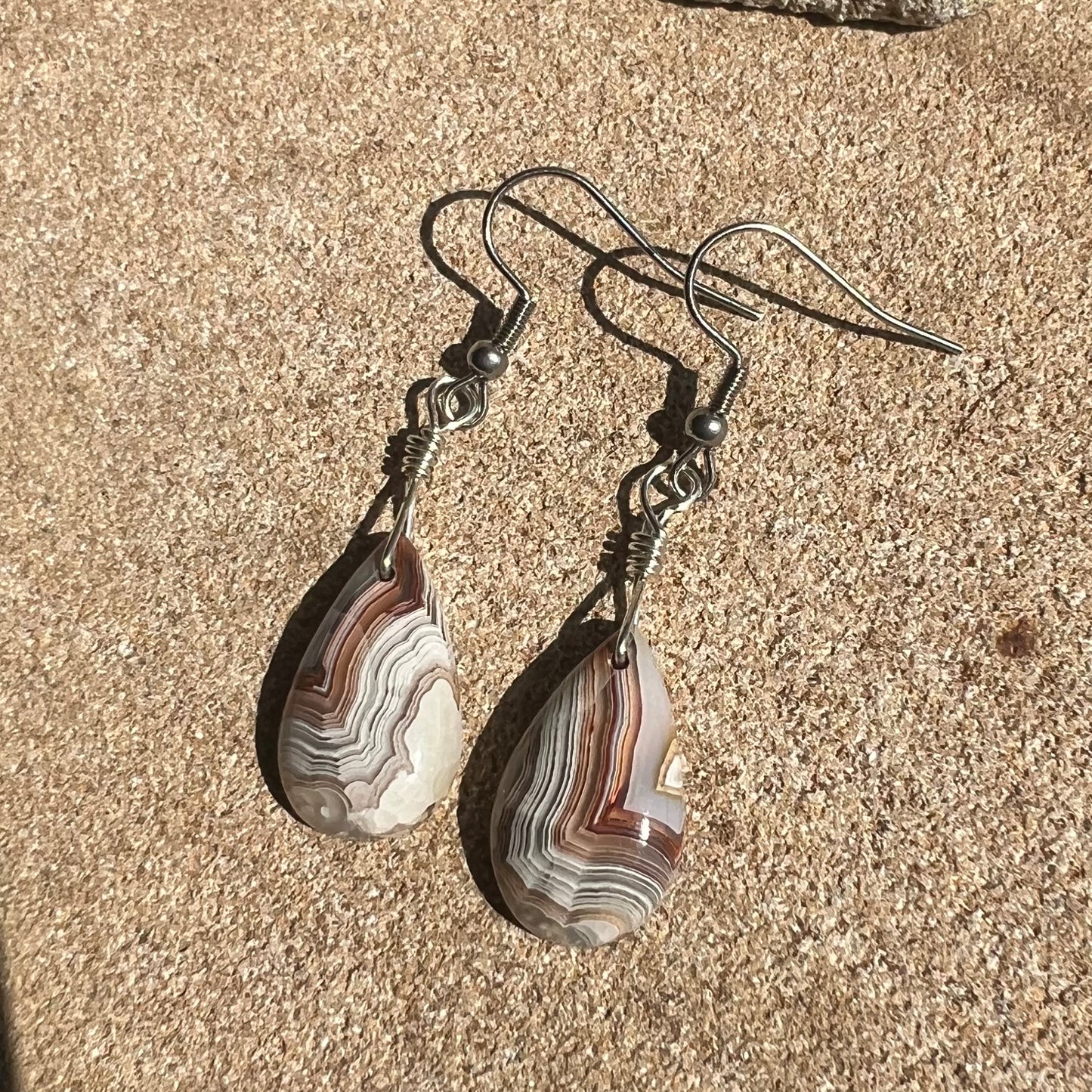 Crazy Lace Agate Earrings