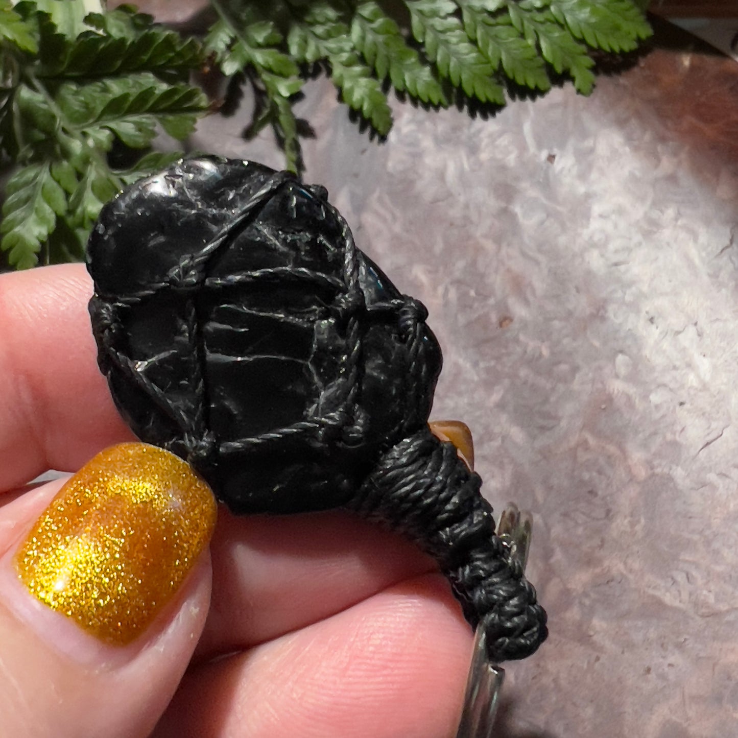 Black Tourmaline Crystal Macrame Keyring Charm | Intuition ∙ Comfort ∙ Self-confidence (Copy 8)