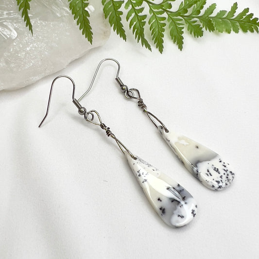 Dendrite Agate Crystal Earrings: Connection with Nature ∙ Grounding ∙ Growth
