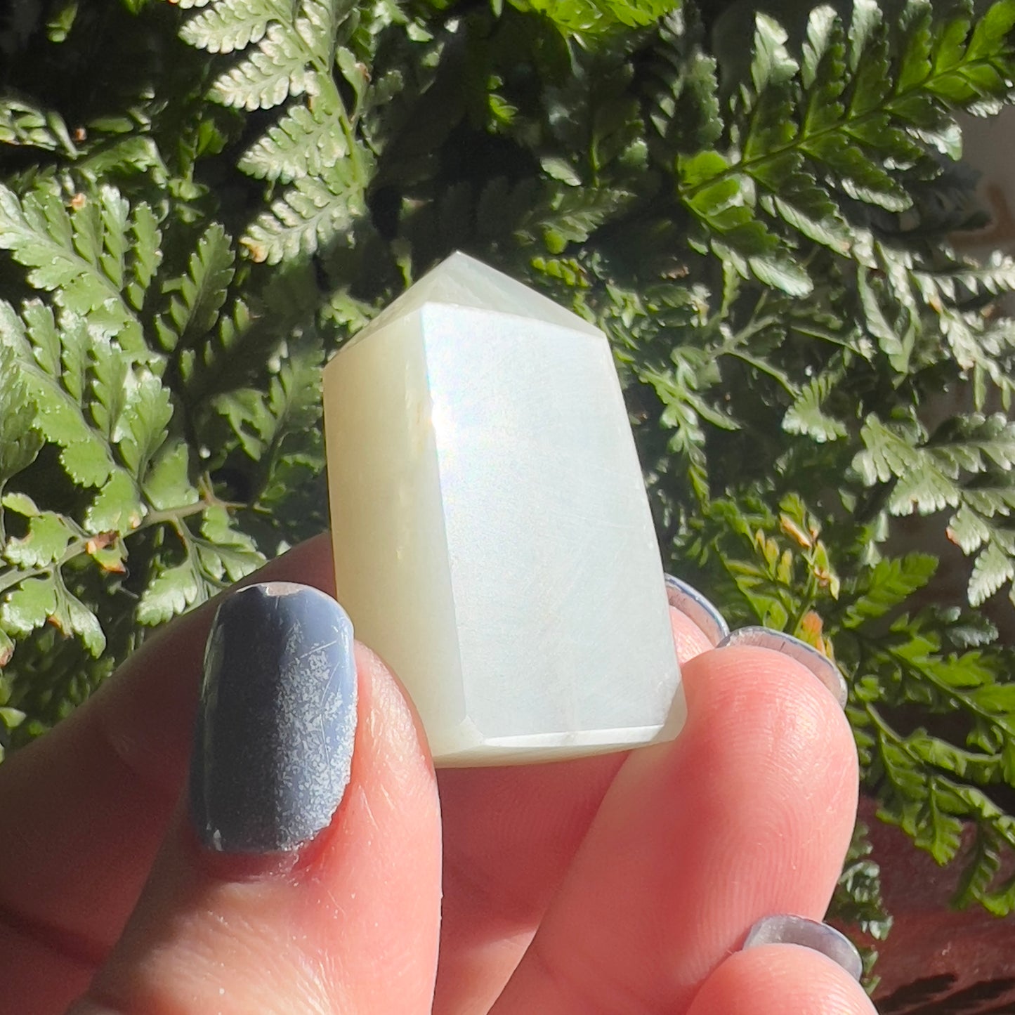 ‘Silky’ Sage Green Moonstone Mini Towers (c)