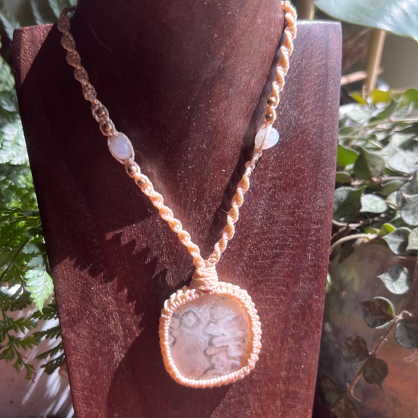 Solar Quartz Macrame Crystal Necklace