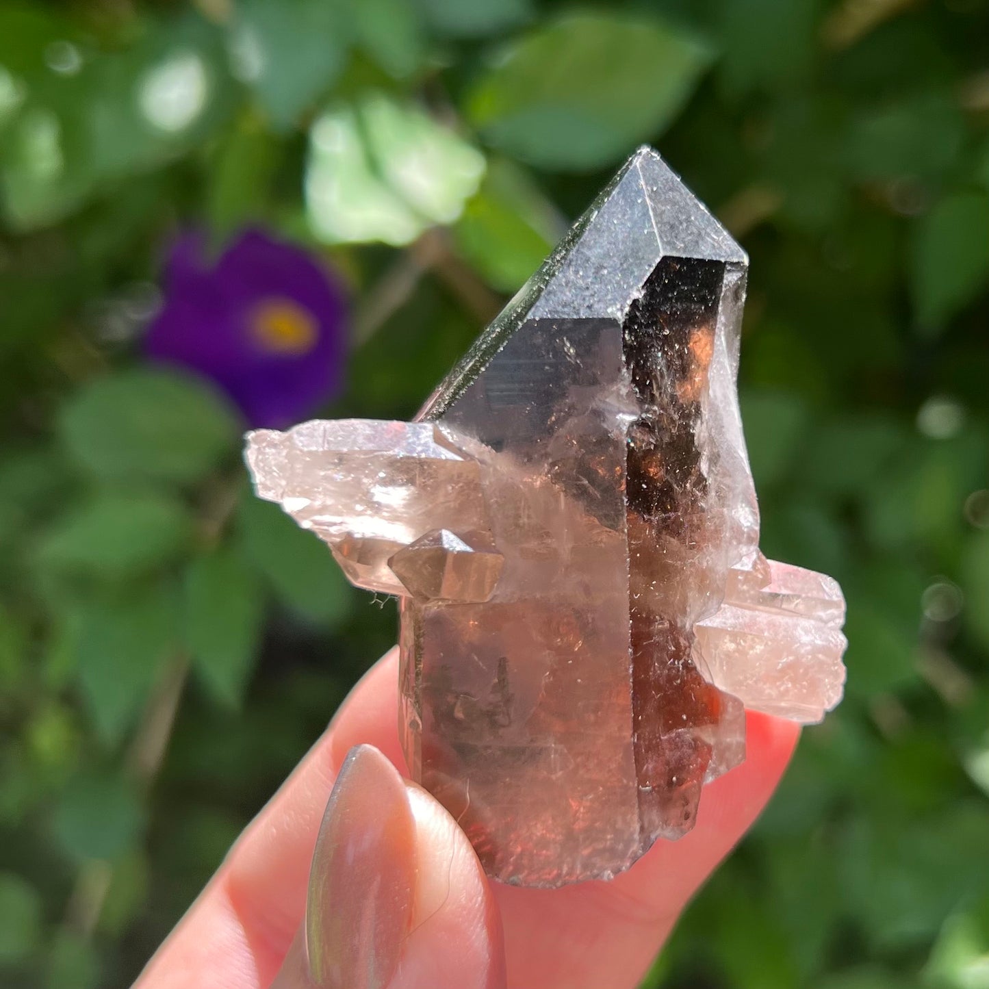 Manifestation Quartz | Smoky Quartz Point with complete Penetrator | Inner Child Quartz