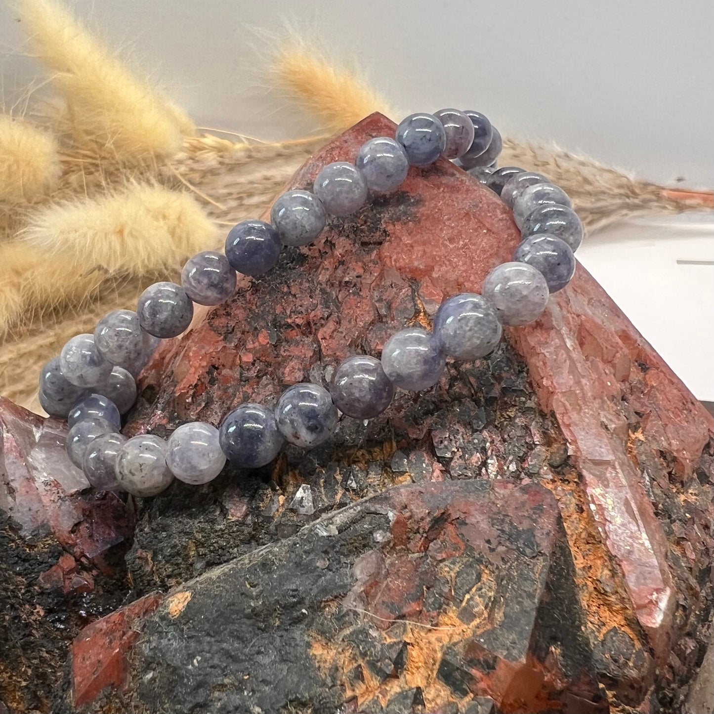 Iolite Crystal Bracelet | 6mm beads