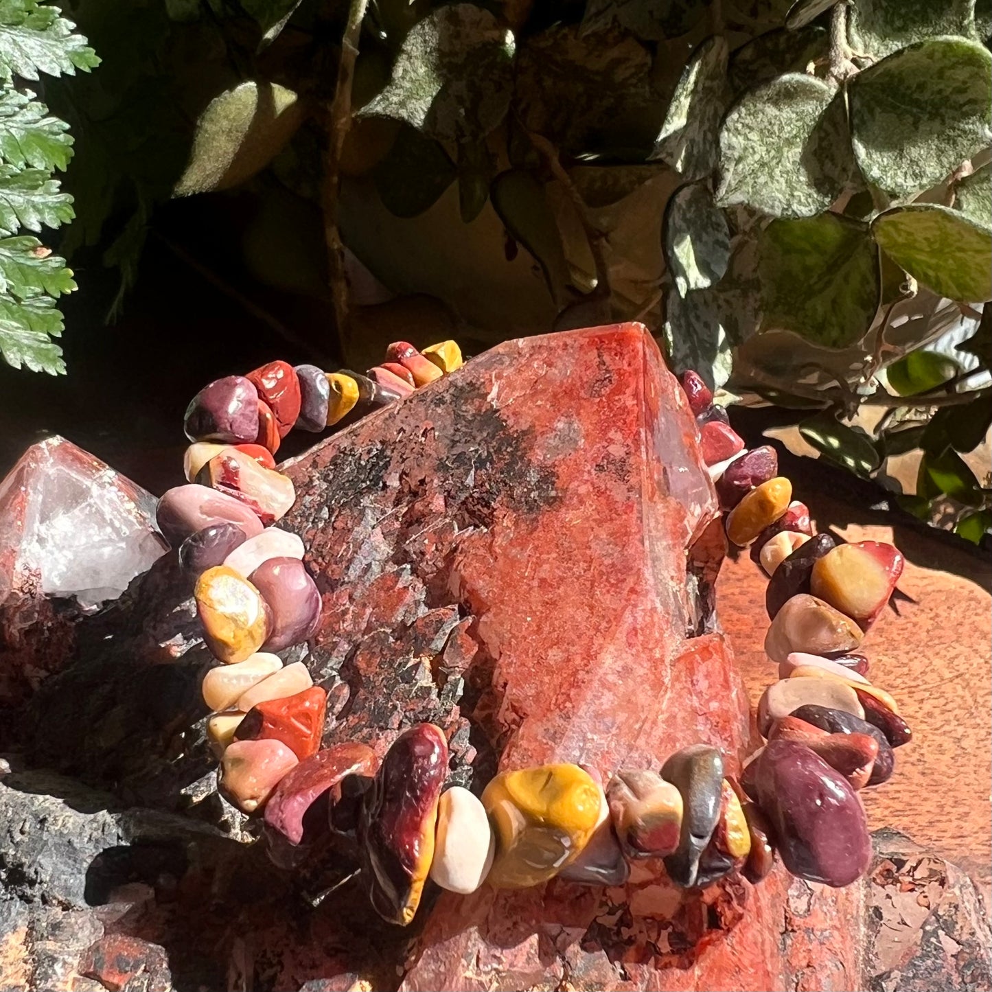 Mookaite Crystal Chip Stretch Bracelet