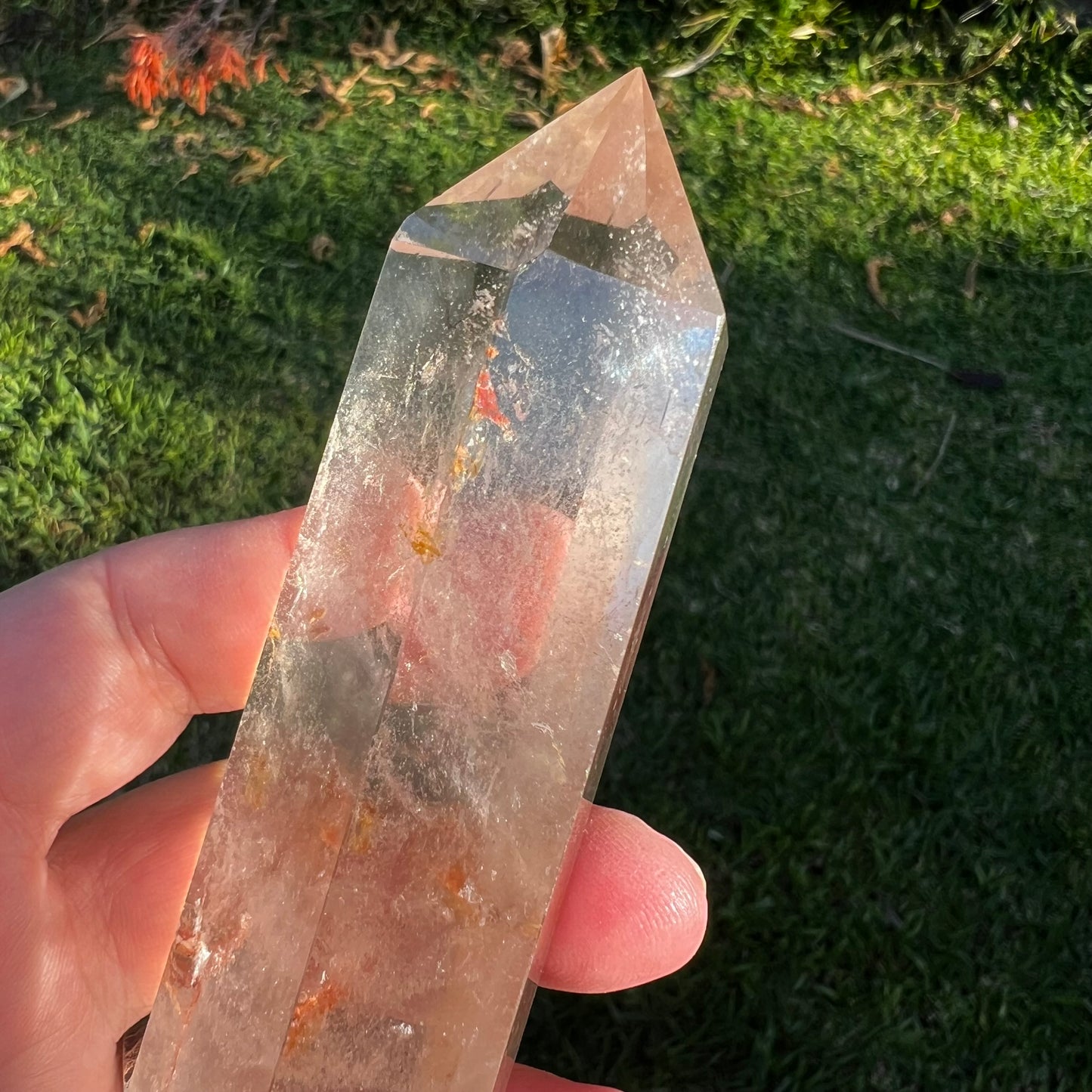 Hematite Inclusion 'Fire' Quartz Polished Point - Brazil