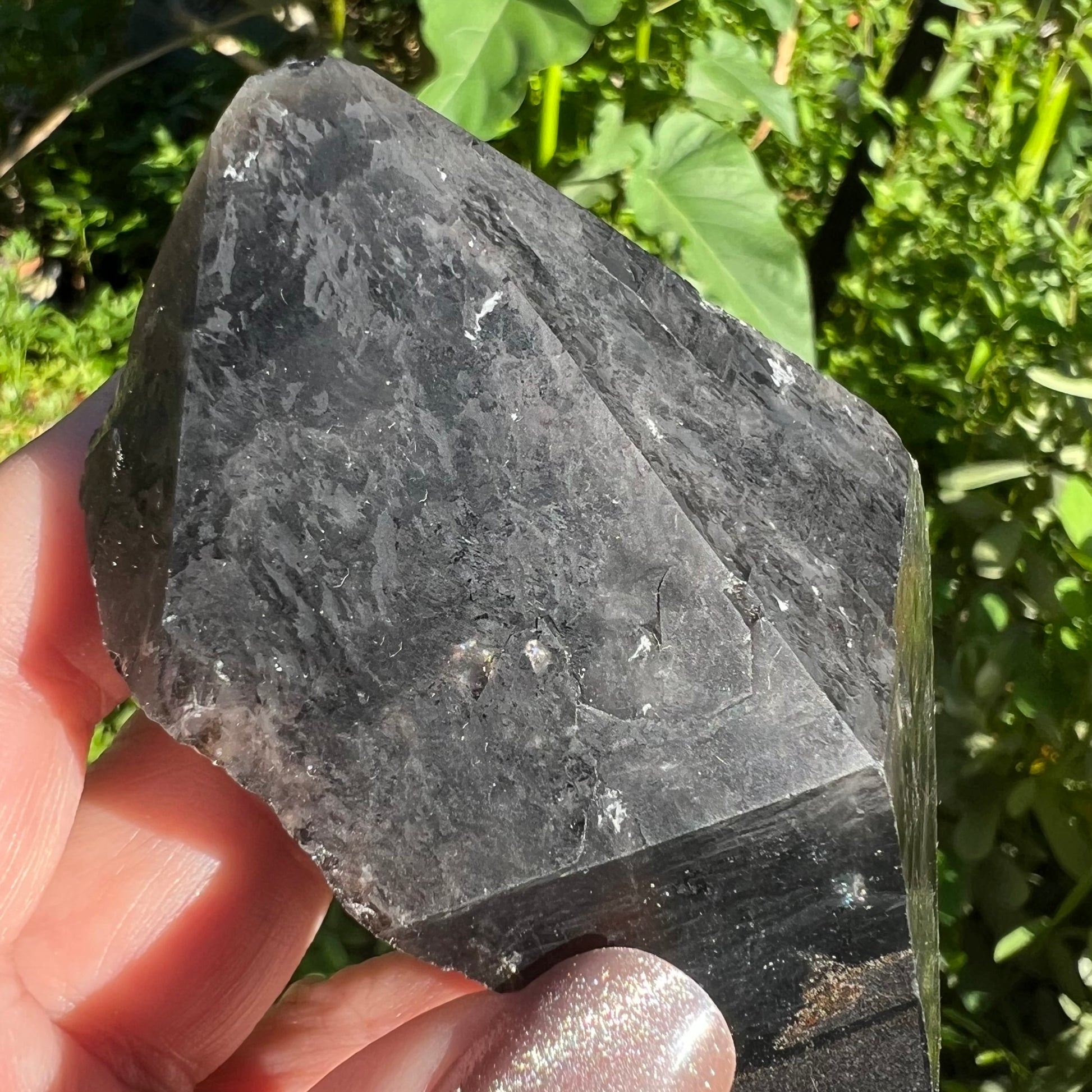 Morion Smoky Quartz Point | China | Large Black Quartz portion