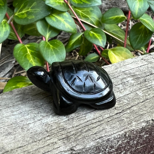 Obsidian Turtle Carving