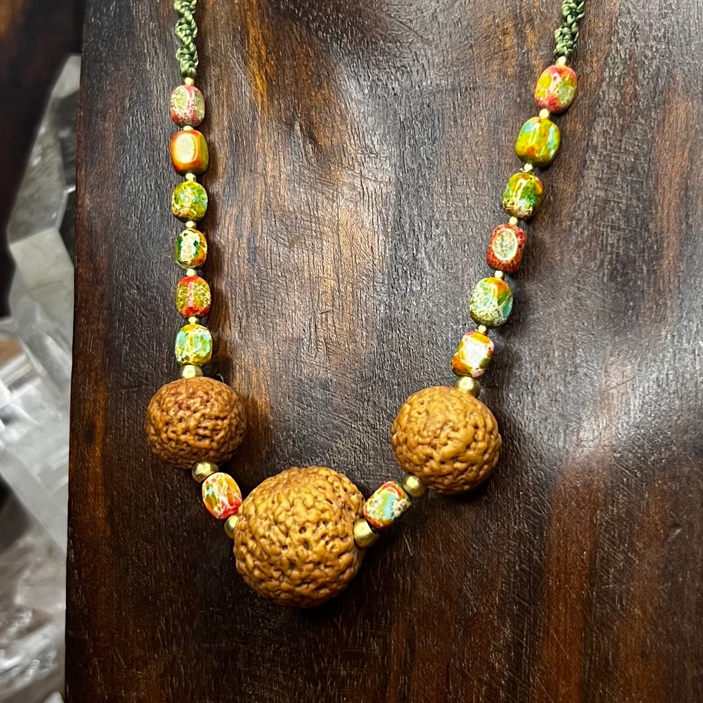 Quandong Seed & Shoushan Stone Crystal Necklace: Resilience | Prosperity | Spiritual Growth