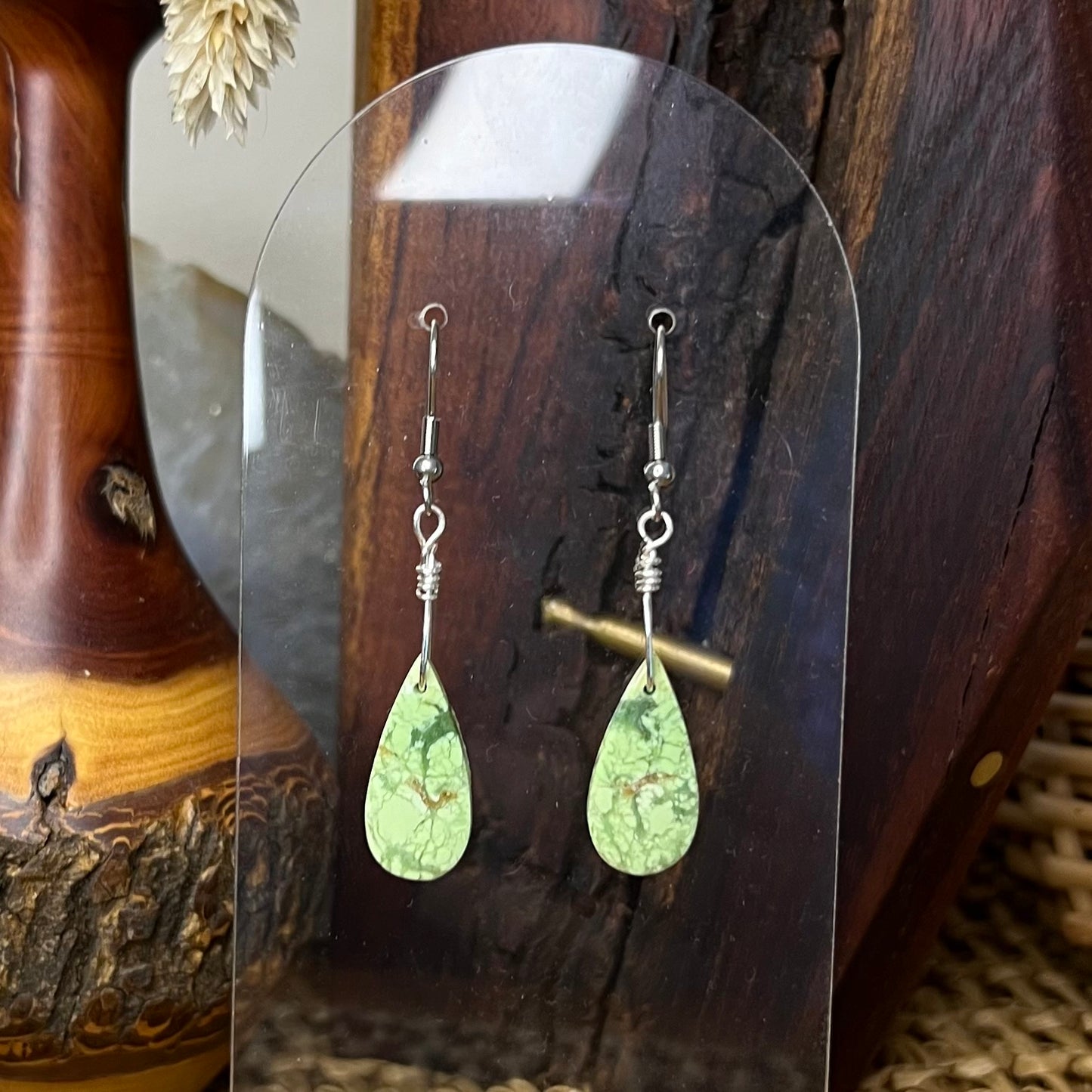 Lemon Magnesite with Chrysoprase Crystal Earrings: Optimism ∙ Mental Clarity ∙ Renewal