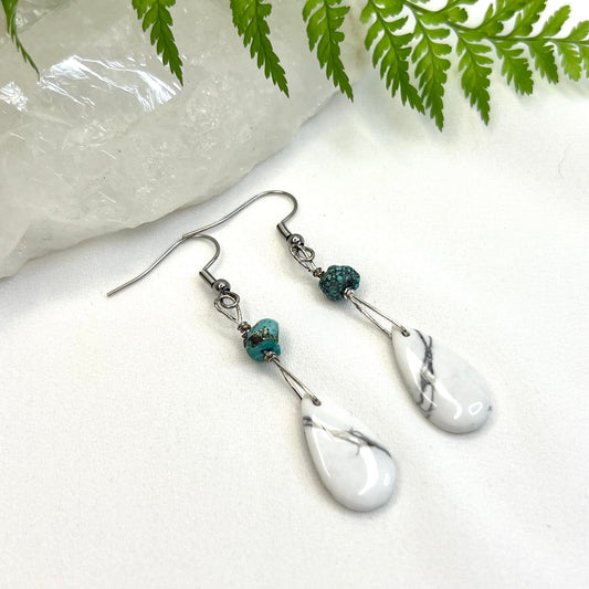 Howlite Crystal Earrings: Emotional Balance ∙ Quiet the Mind ∙ Soothes Stress
