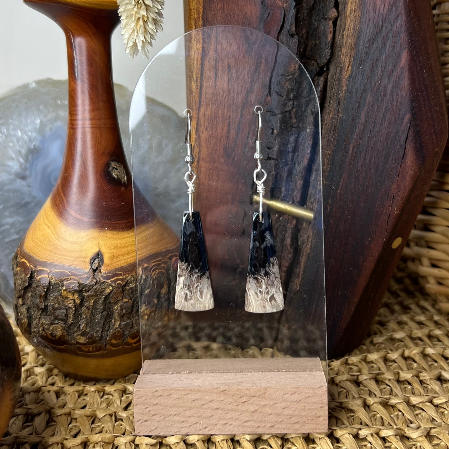 Fossilised Palm Root Earrings: Personal Growth ∙ Ancient Wisdom ∙ Spiritual Insight