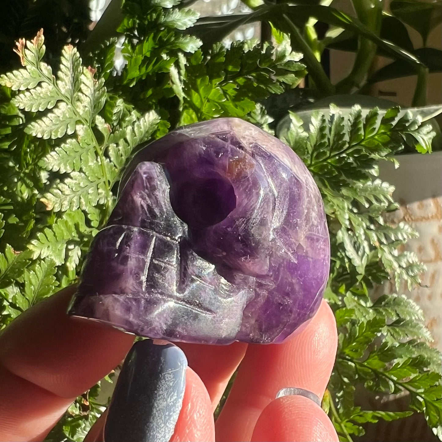 Skull Crystal Carving - Amethyst Quartz