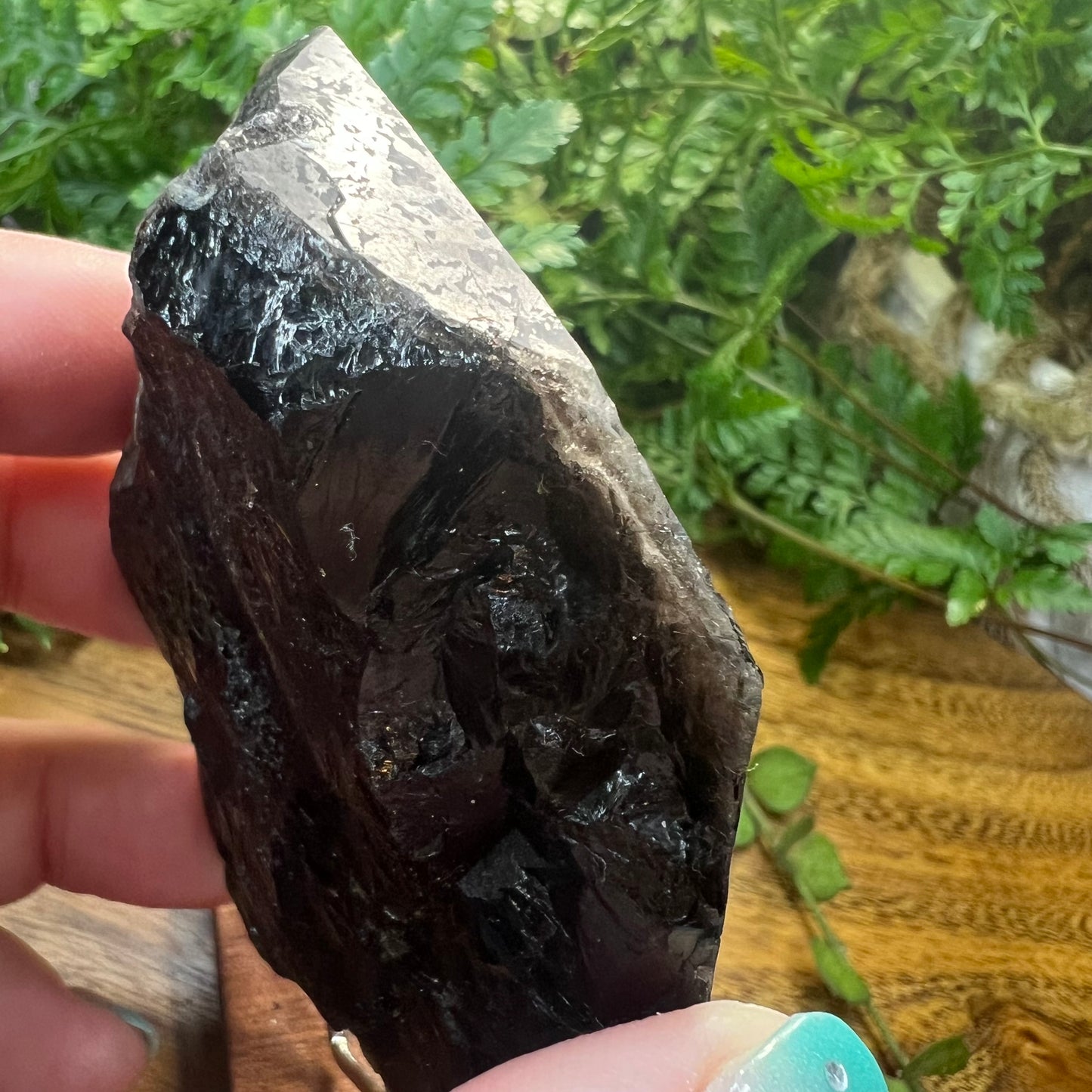 Morion Smoky Quartz Point portion