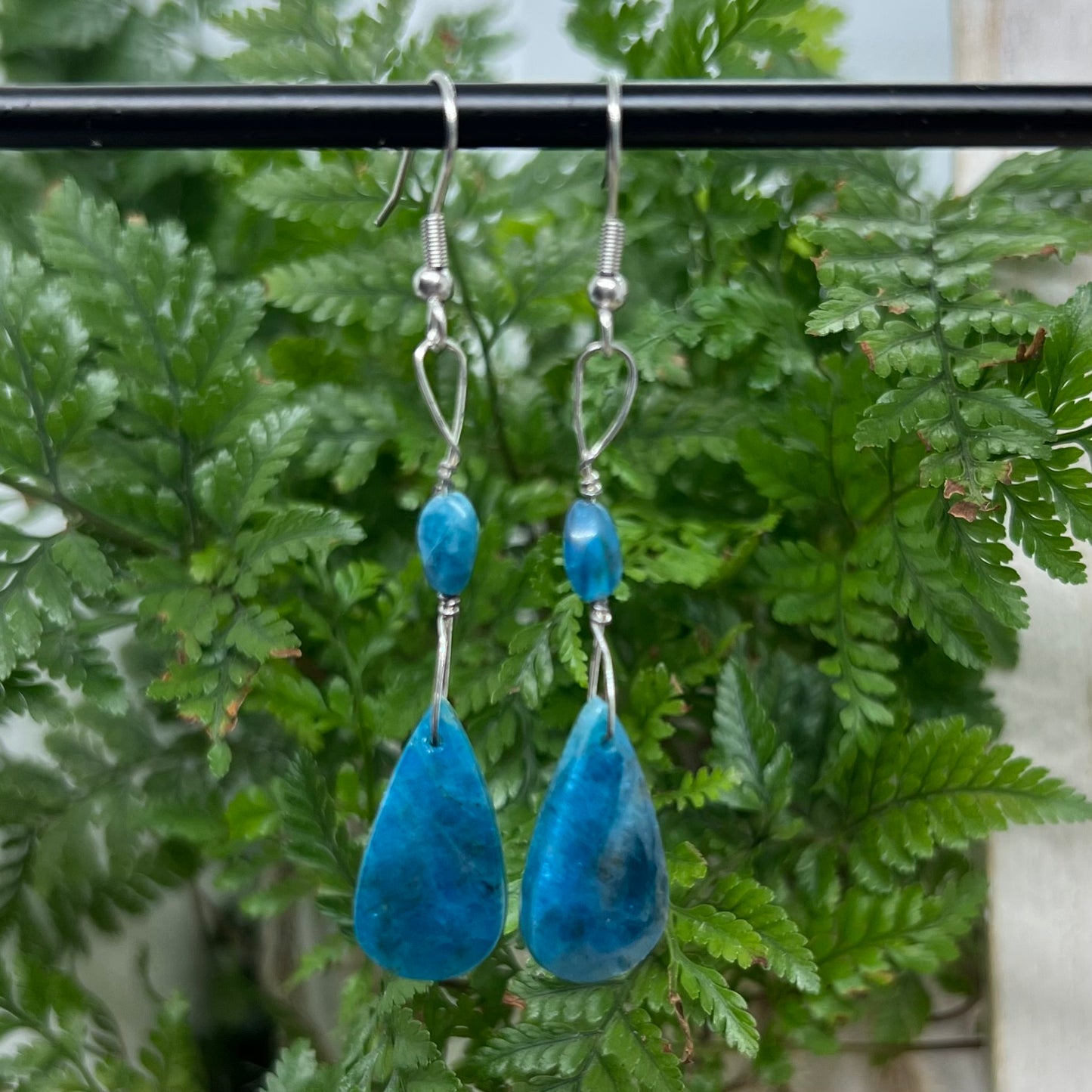 Blue Apatite Crystal Earrings