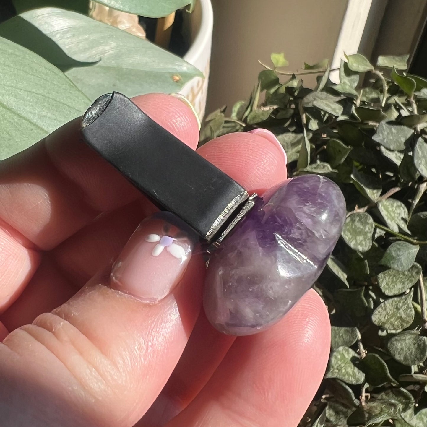 Amethyst Heart Crystal Car Air Vent Charm