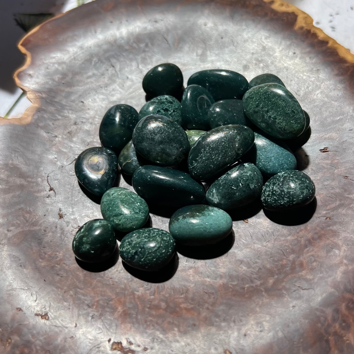 Moss Agate Tumbles - (1.5-3cm)
