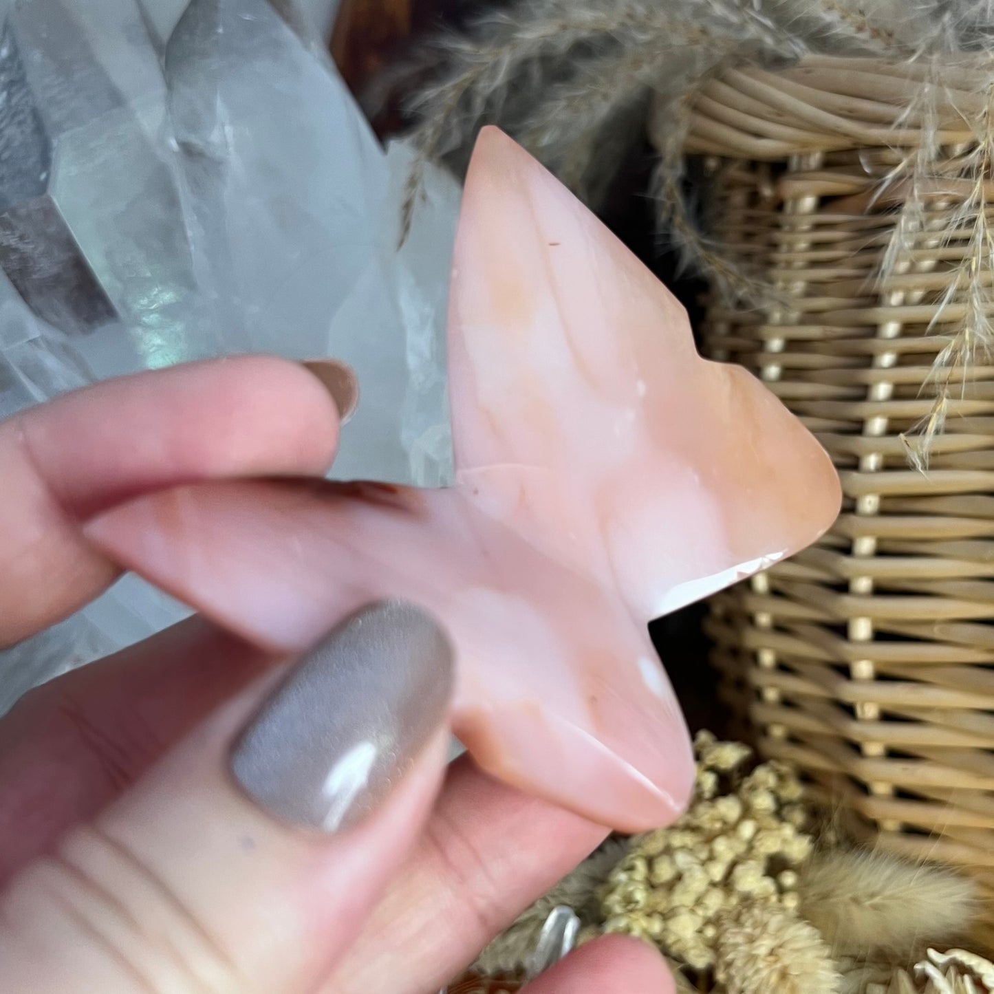 Carnelian 3D Butterfly Carving