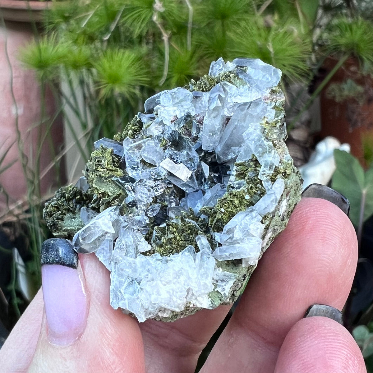 Epidote and Quartz Cluster Specimen - 'Fairy Forest' specimen