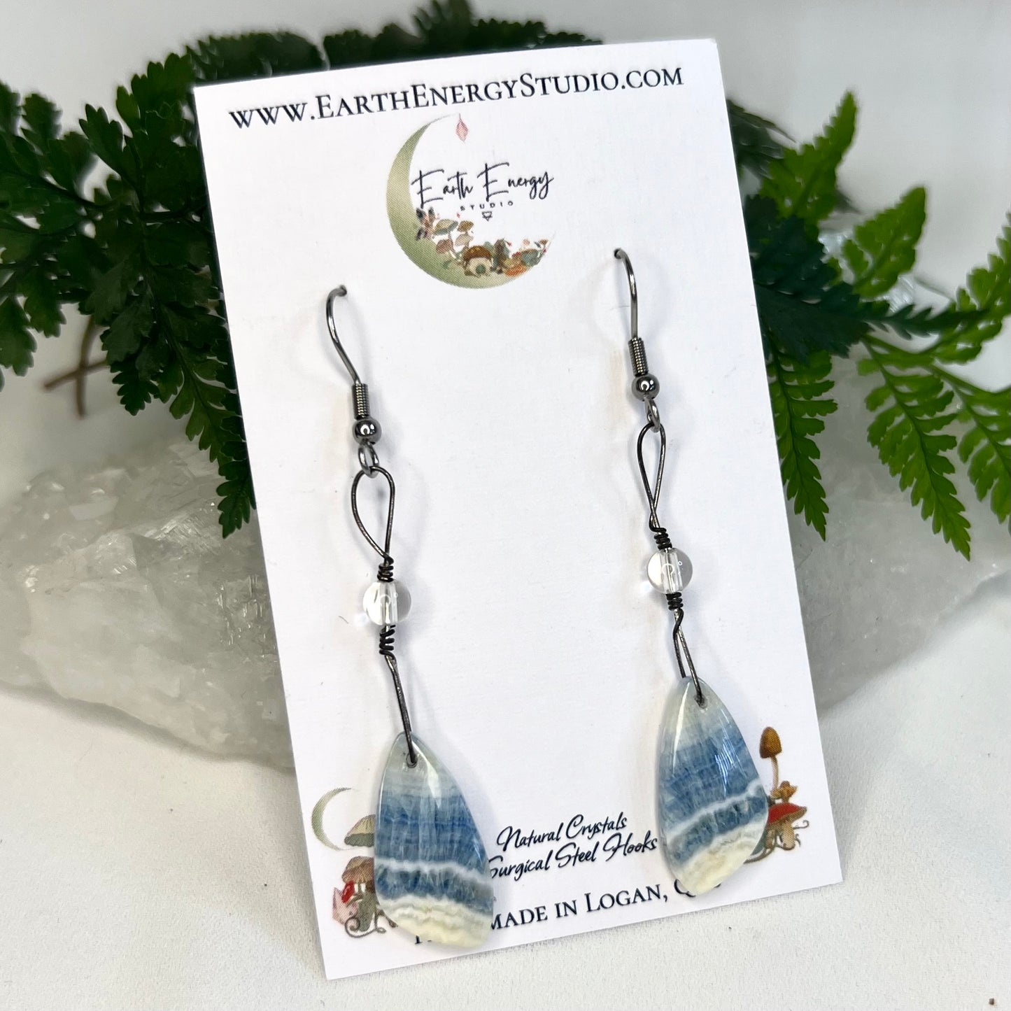 Blue Scheelite Crystal Earrings: Uplifting ∙ Aligning ∙ Enhancing Higher Consciousness