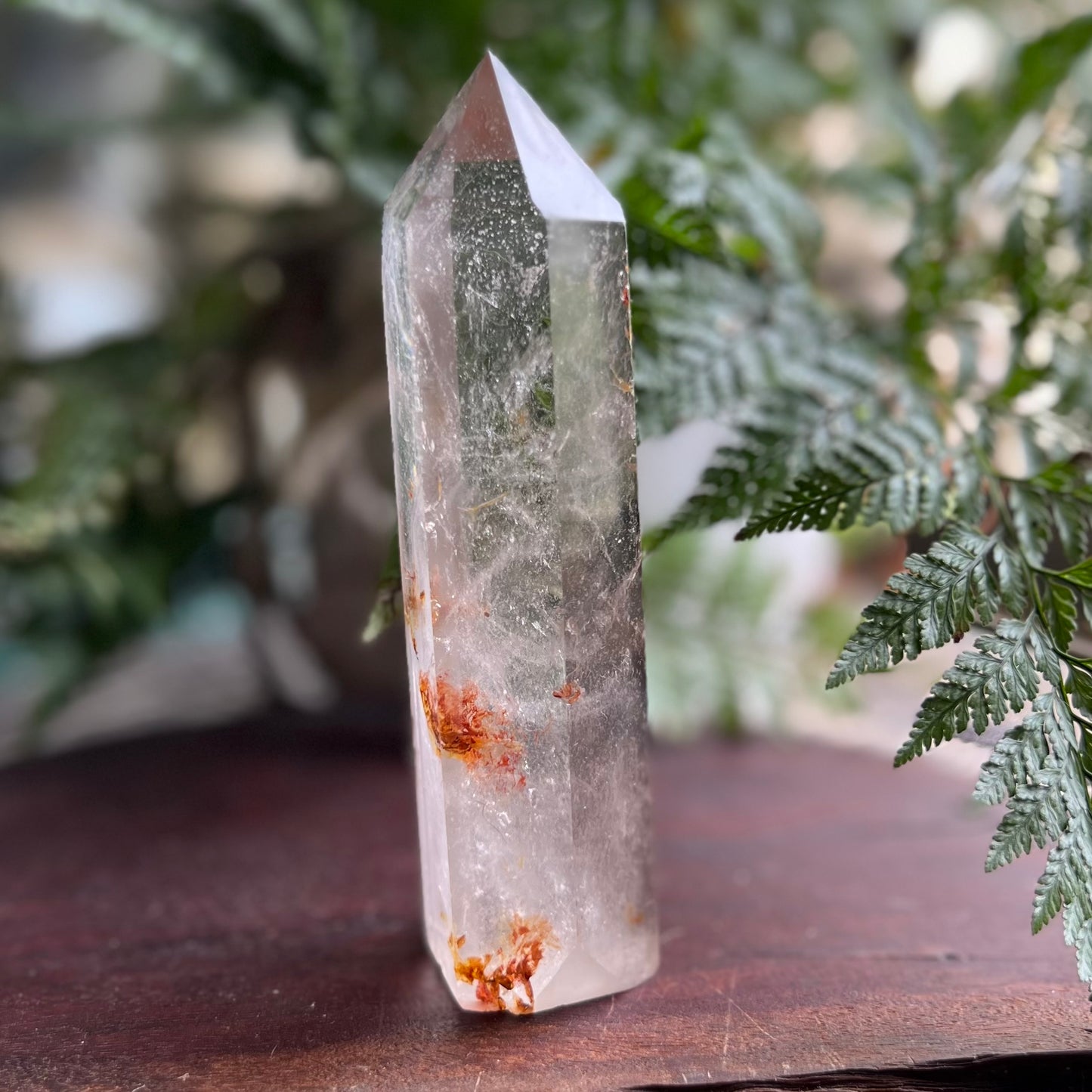 Hematite Inclusion 'Fire' Quartz Polished Point - Brazil