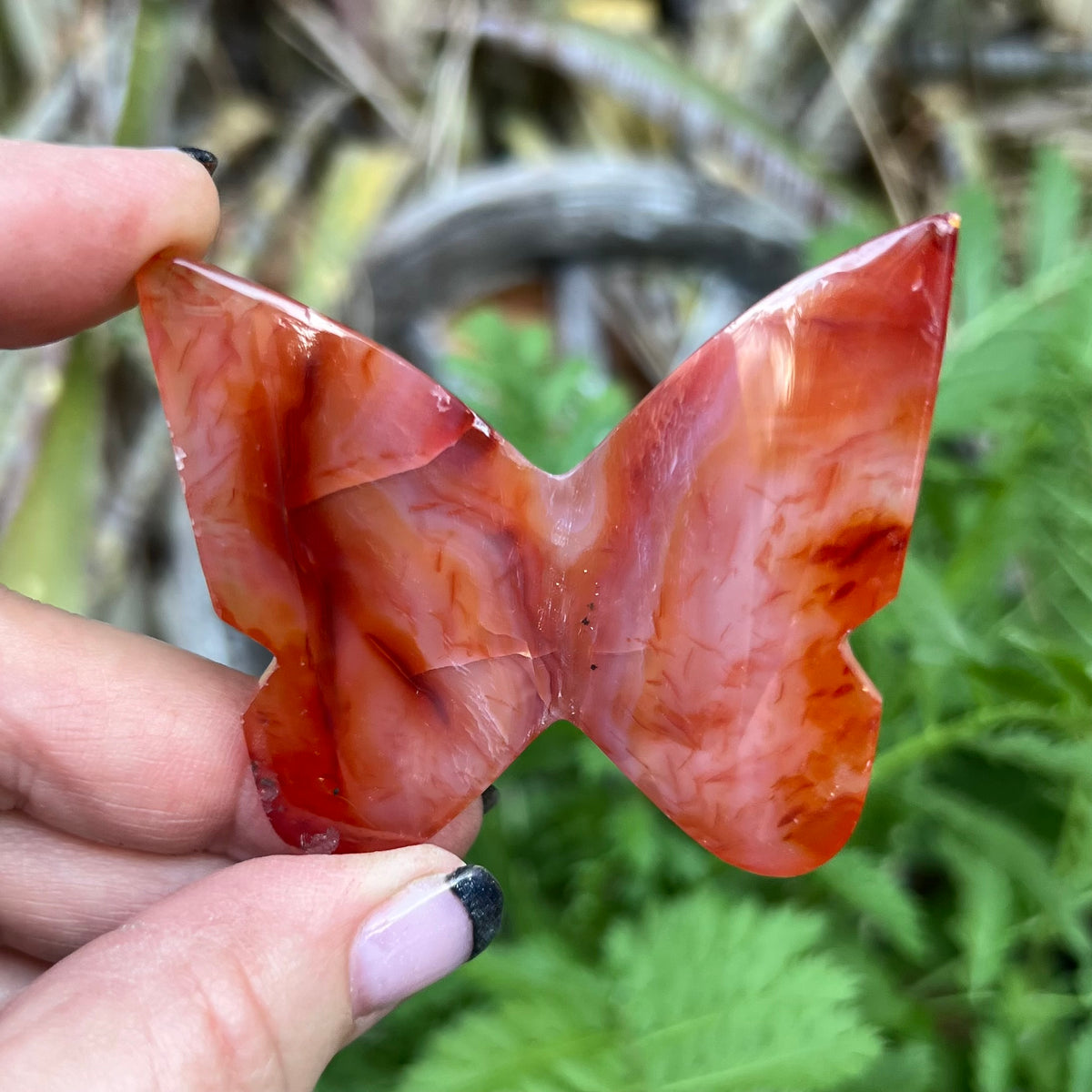 Carnelian 3D Butterfly Carving