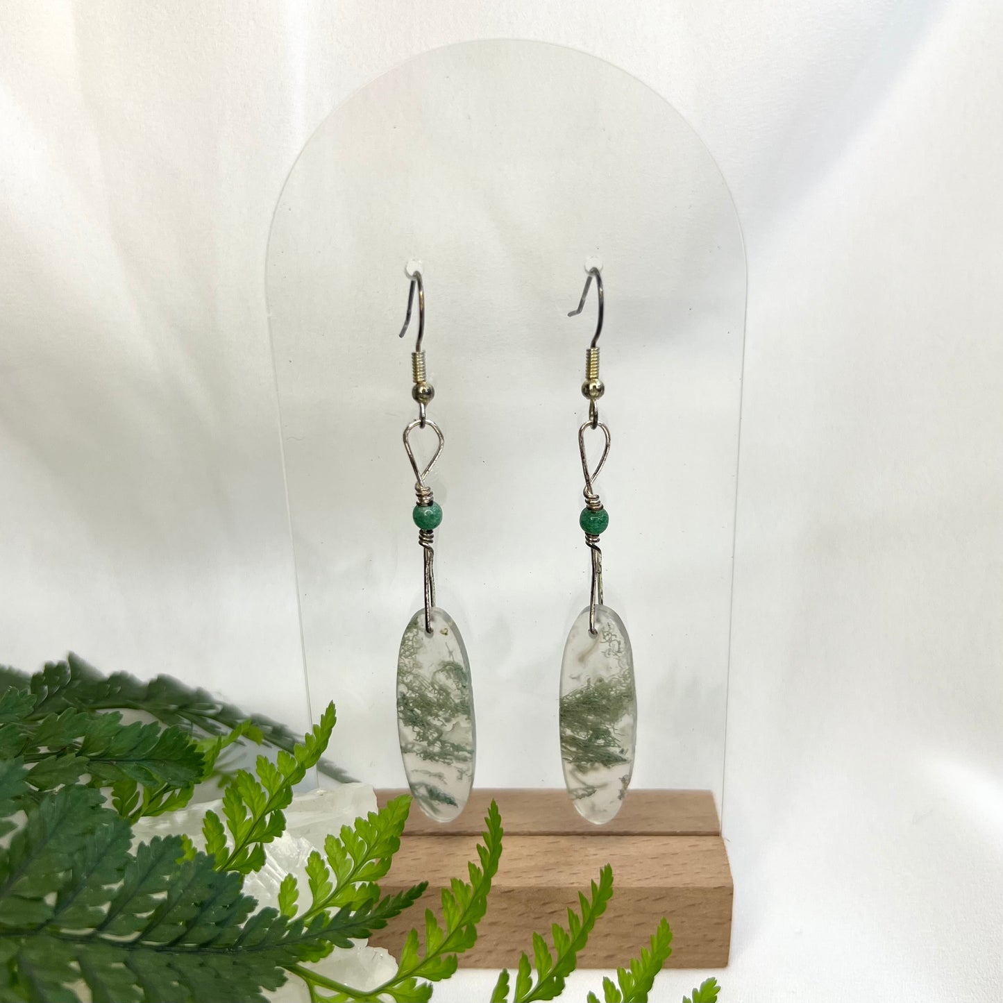 Moss Agate with Aventurine Crystal Earrings: Growth ∙ Healing ∙ Grounding